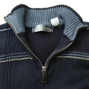 Oscar de la Renta Sweater 100% Cotton 1/4 Zip XL